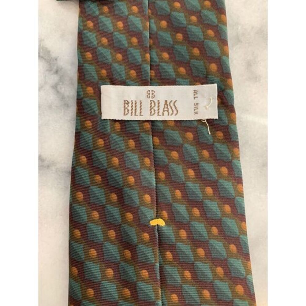 Bill Blass Vintage 100% Silk Geometric Brocade Tie